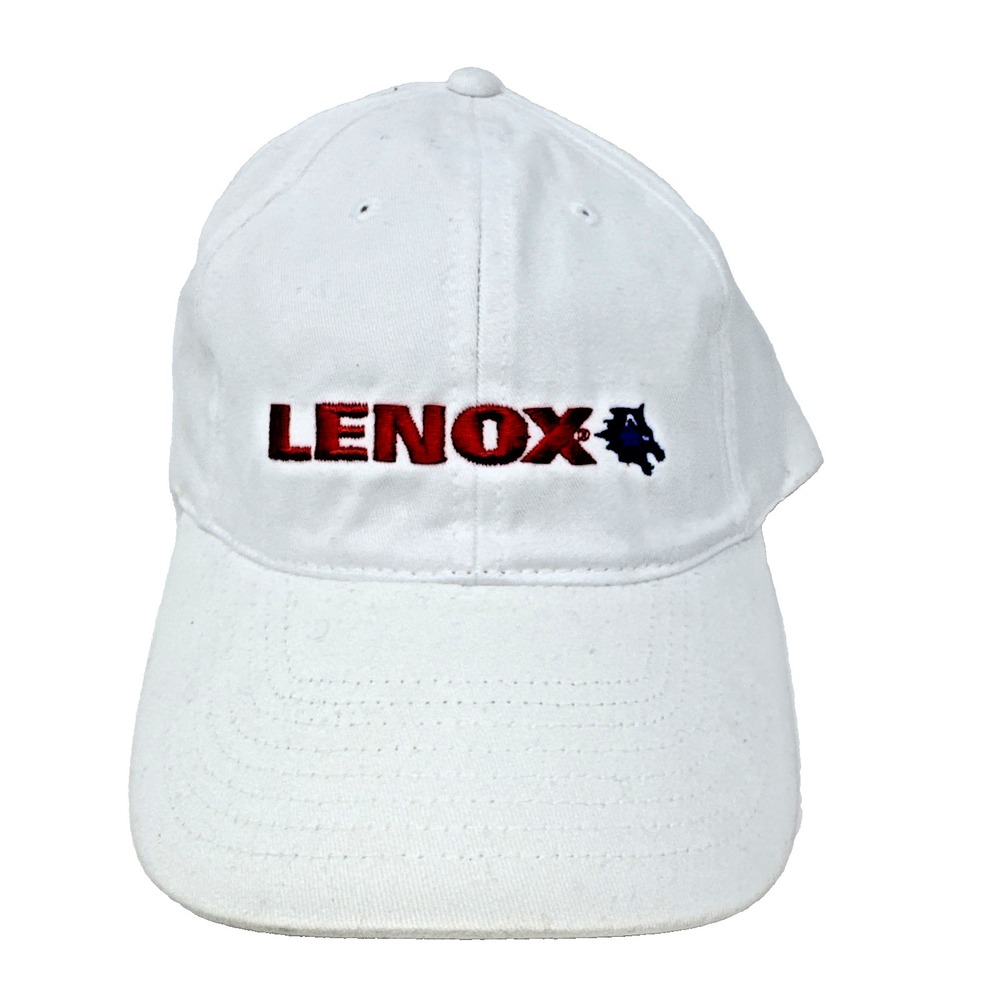 Lenox Adjustable Baseball Cap White Embroidered Logo New